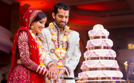 Romantic wedding photoshoot capturing the bride and groom at Prathamesh Resort, Pune.