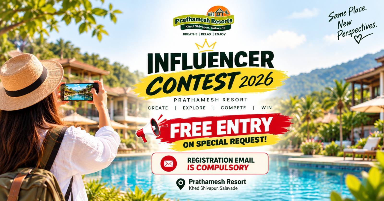 Influencer Contest 2026 at Prathamesh Resort, Khed Shivapur Create. Compete. Win!